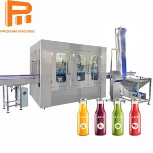 Automatic 3 in 1 Glass Bottle Juice Beverage Drinks Hot Filling Machine with Aluminum Screw Cap