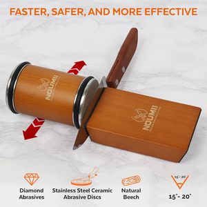 Kit d'affûtage de couteaux à roulettes : bois de hêtre de qualité supérieure, guide magnétique. Affûtage facile et <span class=keywords><strong>efficace</strong></span> pour les chefs et les cuisiniers amateurs. - Product Image 5