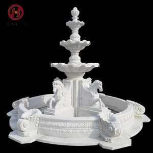 <span class=keywords><strong>Fontaine</strong></span> d'eau de cheval en marbre blanc naturel de taille personnalisée de nouveau design pour cour - Product Image 3