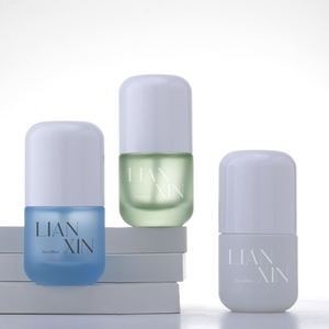 Emballage de cosmétiques en verre à cylindre rond de 30ml 50ml 100ml conteneurs de fond de teint de lotion de soin de la peau bouteilles à pompe de lotion en verre personnalisées - Product Image 1