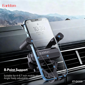 Earldom Gravity automático 360 °   Soporte giratorio para teléfono con ventilación de aire, soporte de 8 puntos, material ABS, soporte para coche para: teléfonos de 4 a 6,7 pulgadas - Product Image 3