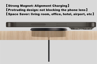 Chargeur sans fil magnétique 25W pour téléphones portables, pour hôtels, maisons, tables de chevet, bureaux et intégration dans les bureaux
