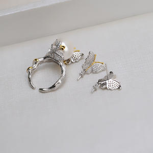 Boucles d'oreilles en argent S925 faites à la main avec coquillage et perle de 7 à 13 mm, accessoires de fabrication de bijoux DIY, boucles d'oreilles 1631, ensembles de bijoux tendance - Product Image 2