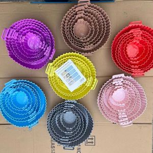 Lot de 6 tapis de cuisson réutilisables en silicone pour friteuse à air, compatibles lave-vaisselle, sans BPA, écologiques – Vente Flash - Product Image 1