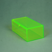 Boîtes néon fluorescentes vertes bleues roses personnalisées avec couvercle rabattable, petites boîtes en acrylique transparent en plexiglas néon