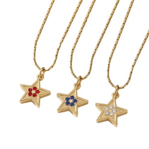 yunnique Luxury Women's Star Pendant Necklace 18K Gold Plated Stainless Steel Zircon Inlay Gift Jewelry for Leisure - Product Image 5