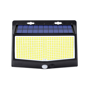 Lampe murale solaire extérieure 468 LED à trois côtés avec détection de mouvement humain, étanche, éclairage de jardin, éclairage routier - Product Image 1