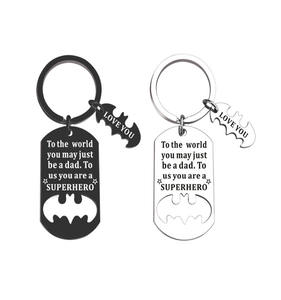 दुनिया के लिए स्टेनलेस स्टील कीचेन आप हमारे लिए एक पिता हो सकते हैं आप हमारे लिए एक सुपरहीरो कीचेन कुंजी रिंग हैं - Product Image 6