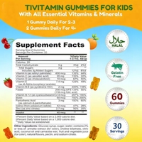 Complément alimentaire multivitaminé pour enfants OEM avec vitamines D3, K2, B12, B6, A, C et zinc