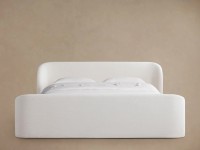 Modernes Luxus-Massivholzbettgestell Designer Weißes Gepolstertes Plattformbett Holzbetten für Schlafzimmer-Sets Luxushotel