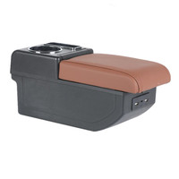 Boîte de rangement centrale en cuir pour voiture avec chargeur USB, accoudoir de console centrale pour accessoires Suzuki Jimny JB64 JB74