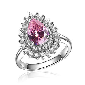 Anillo de Diamantes de Lujo para Mujer, Corte Pera, Diamante Sintético Cultivado en Laboratorio, Anillo de Compromiso T0826 - Product Image 2