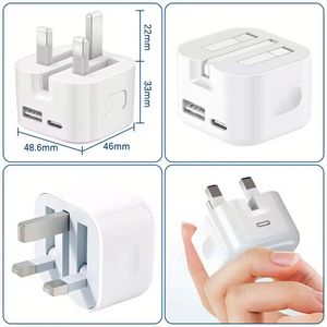 UK <b>Plug</b> Fast Charge 20W PD Charger Block A+C Charger Type C Phone Charger for Smart Phones - Product Image 4
