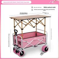 Chariot de transport portable d'usine chinoise avec table pliante dédiée et hauteur réglable, chariot mobile pour camping et courses en extérieur