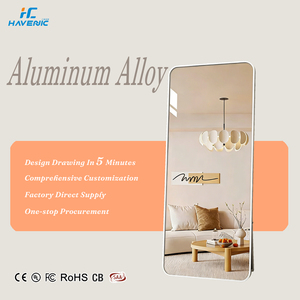 Modern Full Body Aluminum Alloy Frame Glass Explosion-proof Decorative <strong>Freestanding</strong> <strong>Large</strong> Rectangular <strong>Mirror</strong> - Product Image 1
