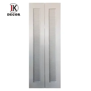 Customized cheap price white primed closet bifold MDF louvered door with louvers