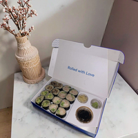 Boîtes de restauration en carton ondulé avec logo personnalisé, boîtes à sauce alimentaire, boîte d'emballage de sushi