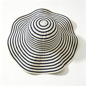 Summer Nautical Striped Unisex Oversized Wide Brim UV Protection <b>Foldable</b> Beach Fishing Sports Daily Outdoor Hat - Product Image 6