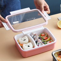 Boîte à lunch moderne portable à double compartiment carré en acier inoxydable 304 de qualité alimentaire, capacité de 501 à 800 ml
