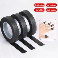 Ruban adhésif noir anti-noircissement pour nail art, protection UV, protection des cuticules, ruban de masquage, déchirable à la main, ruban pour manucure gel