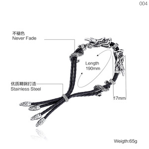 Pulsera de Acero Inoxidable con Diseño Geométrico Punk de Dragón <span class=keywords><strong>para</strong></span> <span class=keywords><strong>Hombre</strong></span>, Chapada en Oro de 18K, Estilo <span class=keywords><strong>Tatuaje</strong></span>, Joyería Moderna al por Mayor - Product Image 2