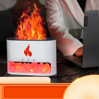 Humidificateur à pierre de sel de cristal alimenté par USB, diffuseur d'arômes 3D à flamme portable, diffuseur d'huiles essentielles, grande capacité pour la maison
