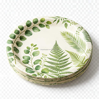 Assiettes en papier à motif végétal, vaisselle jetable pour mariages et événements en plein air
