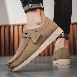Soft Soled Casual Leather <b>Shoes</b> British Retro Style Lightweight and Non Slip Waterproof Thick Soled <b>Work</b> Board <b>Shoes</b> for <b>Men</b> - Product Image 4