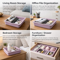 Petit Organisateur de Rangement Rectangulaire Multifonction en Tissu Non-Tissé 100% Polyester Thermoformé, Design Moderne pour la Maison et le Bureau