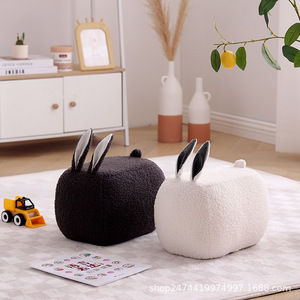 Taburete de madera con forma de conejo para niños, banco para sentarse en casa, lindo y creativo taburete bajo para cambiar zapatos - Product Image 5