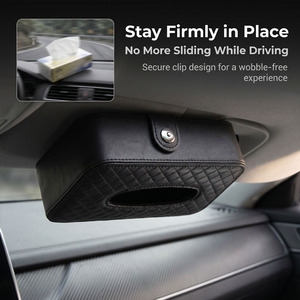 Caja de Almacenamiento Interior de Lujo en Cuero PU, Universal para Visera de Coche y Portapañuelos para Asiento Trasero, Nuevos Kits de Almacenamiento para Vehículos - Product Image 3