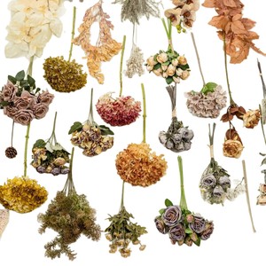 Roses artificielles Maillard, hortensias, fleurs en soie, décoration de mariage, couleurs d'automne, tons café, décoration intérieure - Product Image 5