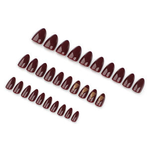 Vente chaude de haute qualité 30 pièces arbre de noël thème cerise <span class=keywords><strong>rouge</strong></span> faux ongles prêt à l'emploi <span class=keywords><strong>manucure</strong></span> courte - Product Image 3
