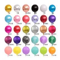 Ballon en aluminium 4D pour décoration de fête de mariage, ballon rond, cercle en aluminium, couleur pure, nouveau, 4D, 22 po