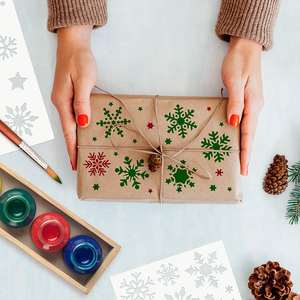 Pochoirs de flocons de neige de Noël, pochoirs de flocons de neige pour la <span class=keywords><strong>peinture</strong></span> <span class=keywords><strong>sur</strong></span> bois, la pulvérisation, le <span class=keywords><strong>verre</strong></span>, les murs, les portes, l'artisanat DIY - Product Image 5