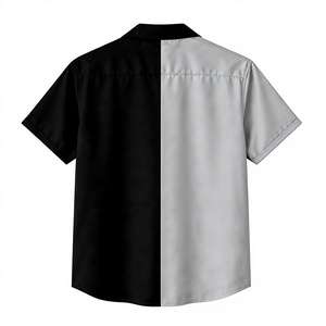 Chemise d'été noire et blanche tendance avec imprimé graphique tropical et poche élégante - Product Image 3