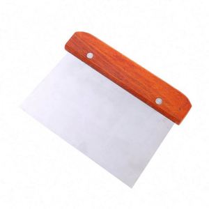 Bread Scrape Bakers Tool Slashing Tool Wooden Handle Metal Dough Scraper Pizza Dough Cutter Chopper - Product Image 6