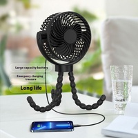 Mini ventilateur pieuvre à clipser rechargeable par USB créatif Nouvelle poussette pour bébé Appareil portatif d'extérieur Électronique grand public durable