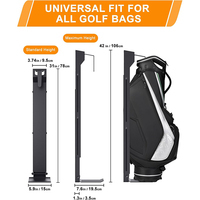Système de fixation murale sécurisé pour sac de golf JH-Mech, hauteur réglable de 31 à 42 pouces, capacité de 120 lb, étagère de rangement pour sac de golf de grande capacité