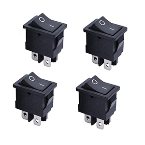 Interrupteur à bascule noir 4 broches 2 positions marche/arrêt 6A 250V/10A 125V, mini interrupteur pour bateau 21*15 - Product Image 5