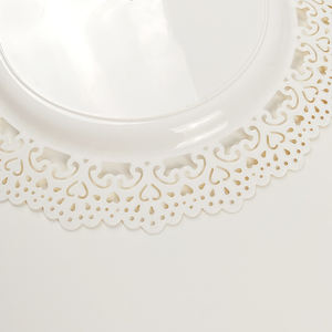 จาน6.2ออกแบบลายดอกไม้ลูกไม้สำหรับงานแต่งงานจานที่ชาร์จอาหารเย็น - Product Image 5