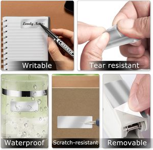Etiqueta PET Mate Personalizada de <span class=keywords><strong>2x1</strong></span> Pulgadas, 50mmx25mm, Autoadhesiva, de Papel PET Plateado, Etiqueta de Poliéster Plateada de 50x25 - Product Image 4