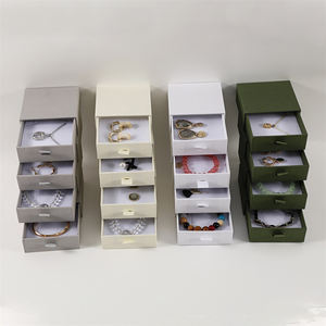 Jewelry <b>Box</b> <b>Necklace</b> Drawer <b>Box</b> Customer's Logo Cardboard Jewelry Packaging Pouch Lightweight Square Customized Color for - Product Image 4