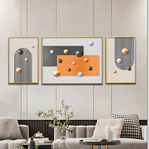 Dipinto moderno <span class=keywords><strong>di</strong></span> lusso nordico a tre vizi in porcellana astratta da salotto arte decorazione per la casa - Product Image 5