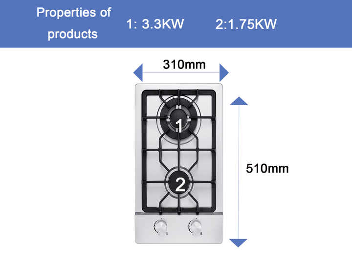 On sale 2 burner gas stove kitchen gas hob built in gas cooker 2 burner