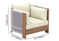 Ensemble canapé d'extérieur en bois de teck Chaise en rotin PE tissé Ensemble d'angle lounge Canapé d'extérieur modulaire 2 places Canapé d'extérieur en rotin de jardin d'extérieur