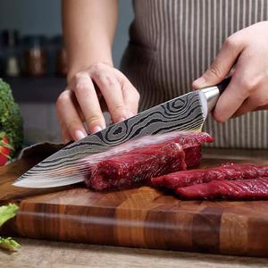 سكاكين طبخ يابانية ألمانية عالية الكربون من الفولاذ المقاوم للصدأ 8 بوصة مقبض مطبخ باكاوود مع صندوق هدايا غمد للمنزل - Product Image 2