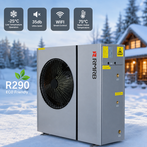 ปั๊มความร้อนอากาศสู่น้ำ R290 A+++ ErP  75 องศาเซลเซียส  น้ำร้อนใช้งานได้สูง  ระบบทำความร้อนและความเย็น  ควบคุมผ่าน WiFi - Product Image 5