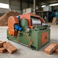Equipo de Molienda Fina para el Procesamiento de Materia Prima de Ladrillos de Arcilla, Trituradora Fina Automática de Doble Rodillo Antes de la Extrusora al Vacío