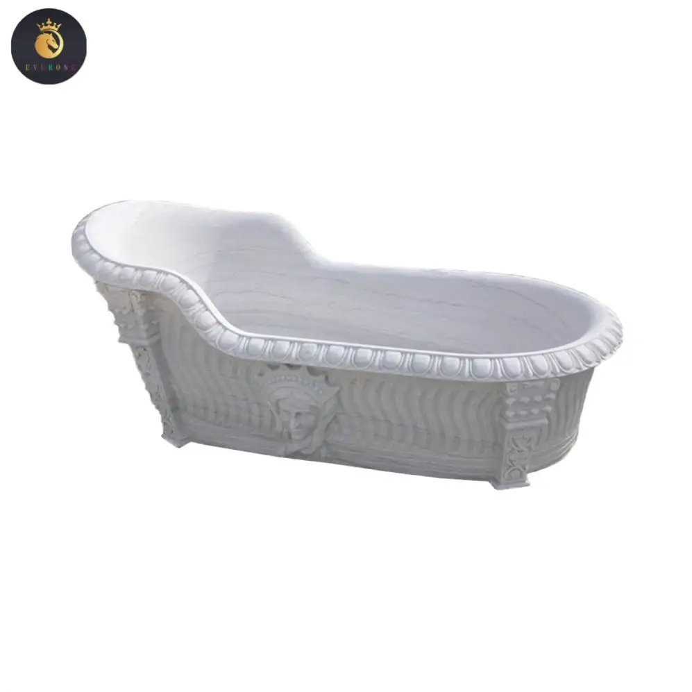 Marble Bathroom Custom Made Natural Stone White Marble Bathtub For Villa And Hotel